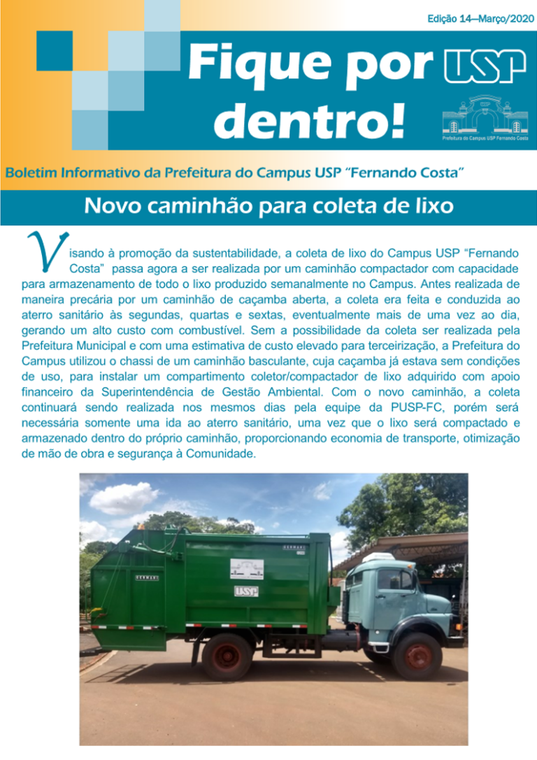 Leia mais sobre o artigo Boletim Informativo: Novo caminhão para coleta de lixo